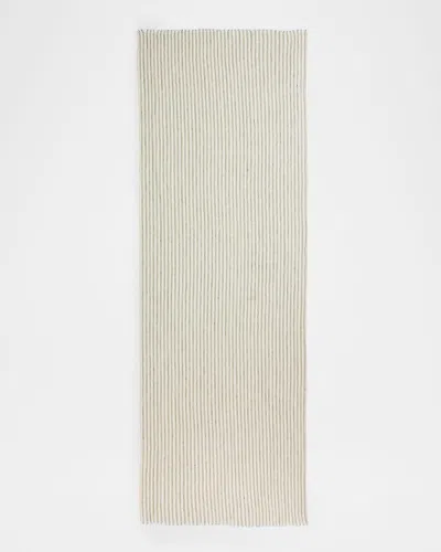 Brunello Cucinelli Sparkling Striped Linen-blend Scarf In Neutral