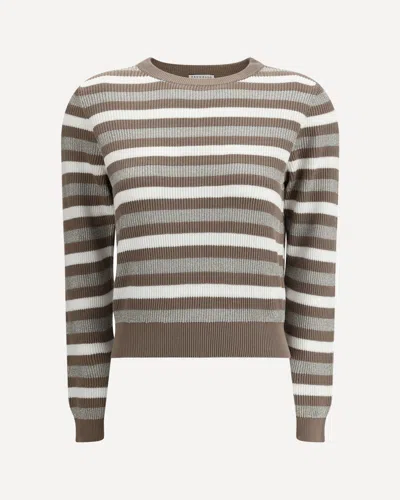 Brunello Cucinelli Women Sparkling Striped Sweater In Brown