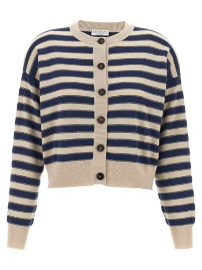 BRUNELLO CUCINELLI BRUNELLO CUCINELLI 'SPARKLING STRIPES' CARDIGAN