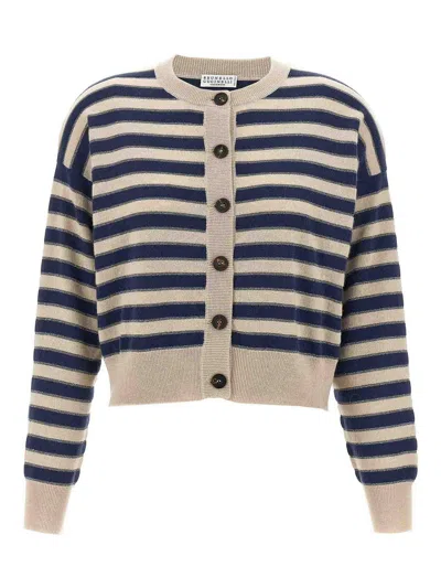BRUNELLO CUCINELLI SPARKLING STRIPES CARDIGAN