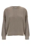 Brunello Cucinelli Ribbed Crew Neck Knitwear With Lurex Shine