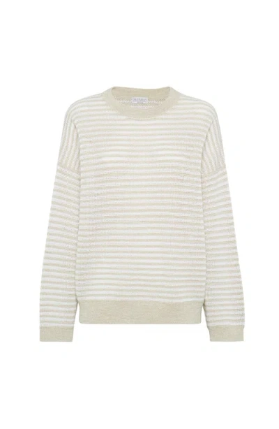 Brunello Cucinelli Sparkling Sweater In White