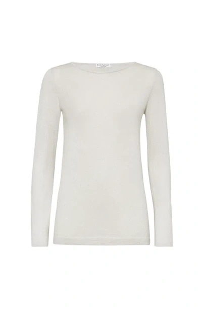 Brunello Cucinelli Sparkling Sweater In White