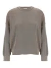 Brunello Cucinelli Ribbed Crewneck Cotton Sweater With Dropped Shoulders