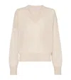 Brunello Cucinelli Women Mohair Sparkling Wool Sweater In Beige
