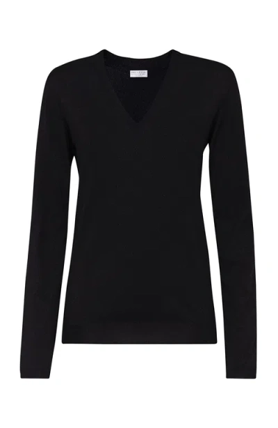 Brunello Cucinelli Sparkling Sweater In Black