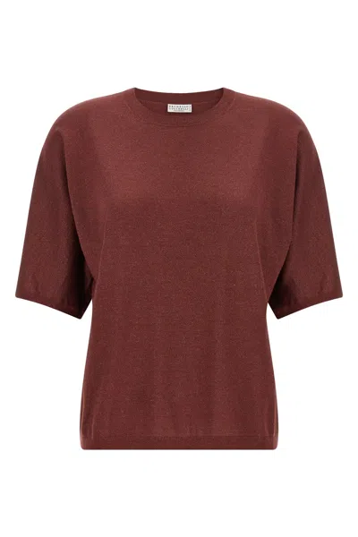 Brunello Cucinelli 'sparkling' Sweater In Burgundy