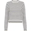 Brunello Cucinelli Cashmere Blend Striped Sweater With Paillette Detail In Panama