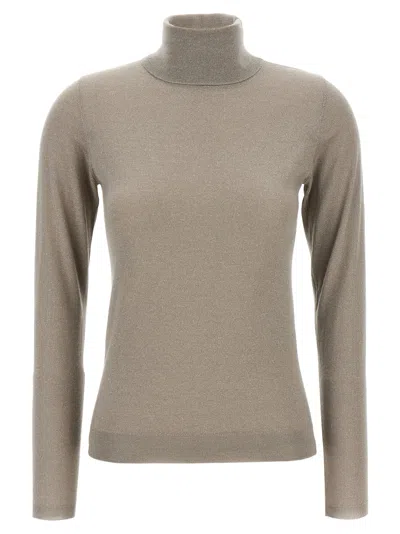 Brunello Cucinelli Sparkling Jumpers And Cardigans Beige In Grey