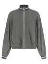 Brunello Cucinelli Shimmering Long Sleeves Ribbed Sweatshirt In Gray