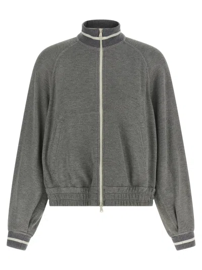 Brunello Cucinelli Sparkling Sweatshirt Silver In Gray