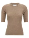 Brunello Cucinelli Shimmering Ribbed Crew Neck T-shirt