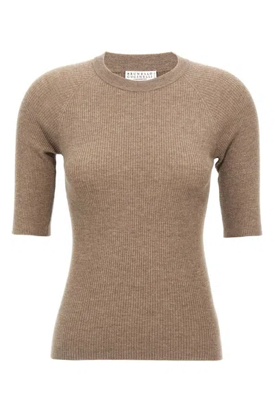 Brunello Cucinelli 'sparkling' T-shirt In Brown