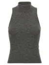 Brunello Cucinelli Sleeveless High Neckline Ribbed Top