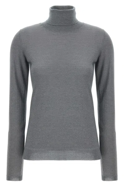 Brunello Cucinelli 'sparkling' Turtleneck Sweater In Gray