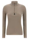 Brunello Cucinelli Beige Wool Knit Turtleneck Sweater In Gray