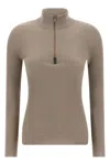 Brunello Cucinelli Beige Wool Knit Turtleneck Sweater In Neutral