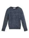 Brunello Cucinelli Speckled Crew-neck Sweater In Blue