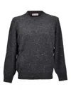 Brunello Cucinelli Speckled Crew-neck Sweater In Black
