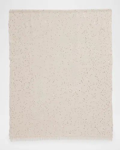 Brunello Cucinelli Speckled Lightweight Linen Scarf