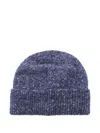Brunello Cucinelli Speckled Ribbed Beanie In Blue