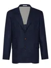 Brunello Cucinelli Speckled Single-breasted Blazer In Blue