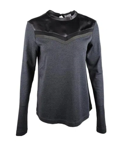 Brunello Cucinelli Spliced Long-sleeved T-shirt In Black