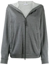 BRUNELLO CUCINELLI BRUNELLO CUCINELLI SPORT ZIP-UP MONILI DETAIL HOODIE GREY