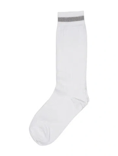 Pre-owned Brunello Cucinelli Sports Club Socks In White