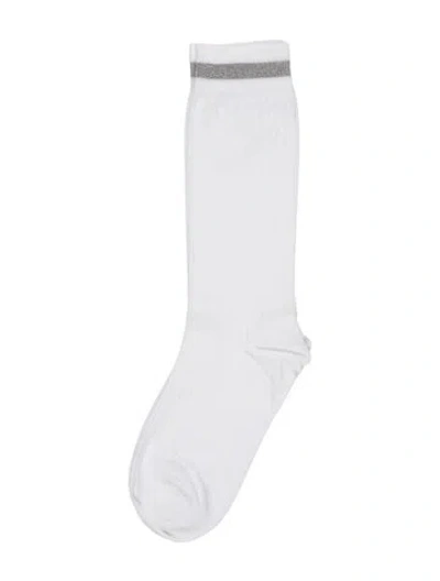 Pre-owned Brunello Cucinelli Sports Club Socks In White