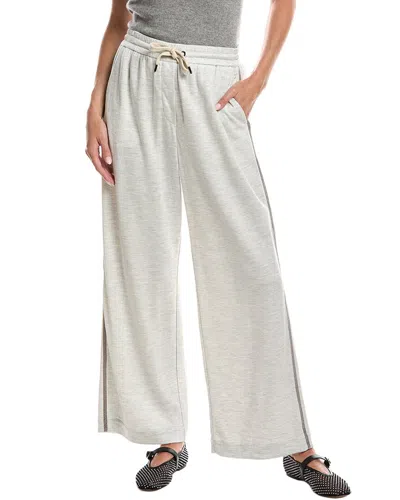 Brunello Cucinelli Sports Silk-blend Pant In White