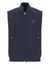 Brunello Cucinelli Sporty Blue Sleeveless Jacket With Contrasting Logo In Blue
