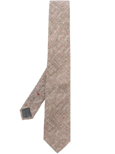 Brunello Cucinelli Spotted Tie In Brown