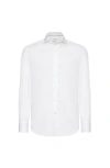 Brunello Cucinelli Spread Collar Shirt In White