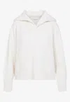 Brunello Cucinelli Wide Collar Ribbed Knit Sweater In White