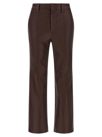 Brunello Cucinelli Square Cigarette Pants In Brown