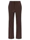 Brunello Cucinelli Stretch Nappa Leather Square Cigarette Trousers With Jewellery