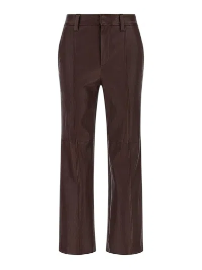 Brunello Cucinelli Square Cigarette Pants In Burgundy