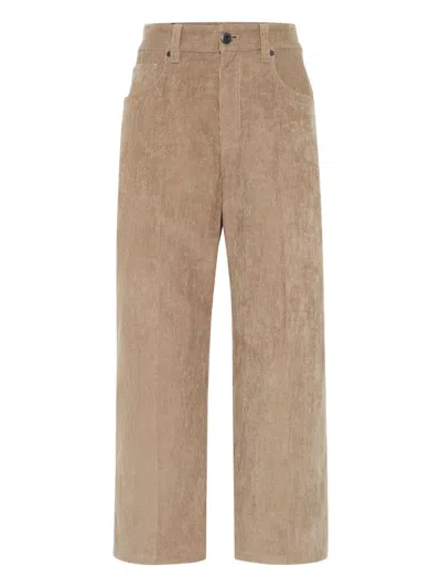 Brunello Cucinelli Square Contemporary Trousers In Neutral