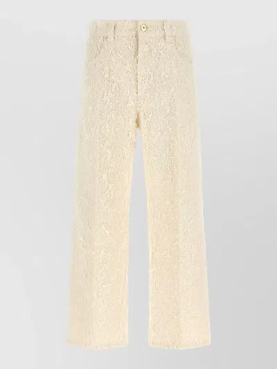Brunello Cucinelli Square Cut Cropped High Rise Denim Pants In Yellow