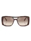 Brunello Cucinelli Bc4012s Square Acetate Sunglasses In Brown