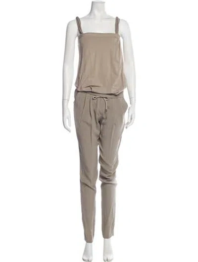 Pre-owned Brunello Cucinelli Square Neckline Jumpsuit In Gray