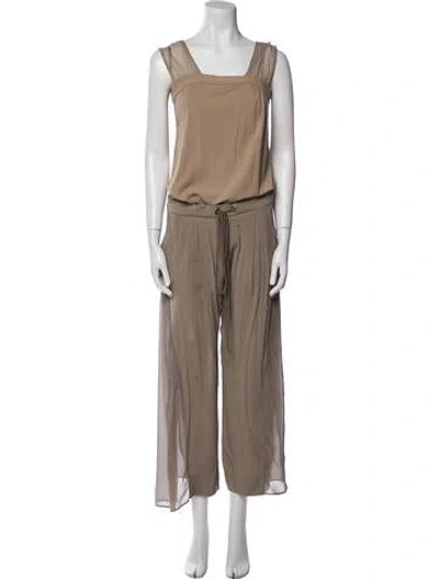 Pre-owned Brunello Cucinelli Square Neckline Jumpsuit In Neutral