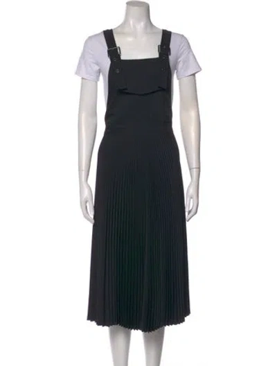 Pre-owned Brunello Cucinelli Square Neckline Midi Length Dress In Black