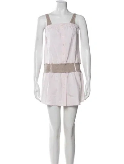 Pre-owned Brunello Cucinelli Square Neckline Mini Dress In Purple