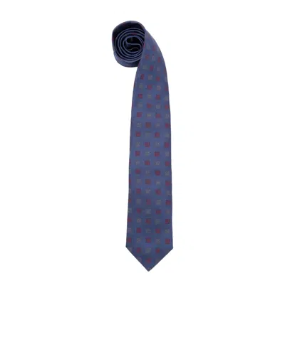BRUNELLO CUCINELLI SQUARE-PATTERN SILK TIE