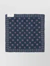 Brunello Cucinelli Square Patterned Scarf Contrasting Border In Blue
