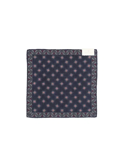 Brunello Cucinelli Square Pocket Square In Blue