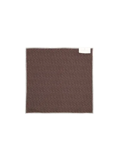 Brunello Cucinelli Square Pocket Square In Brown