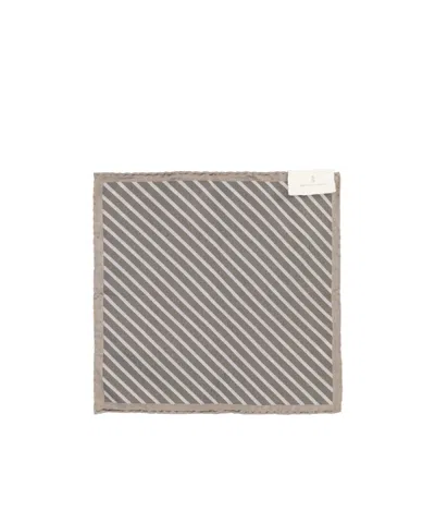 Brunello Cucinelli Square Pocket Square In Gray